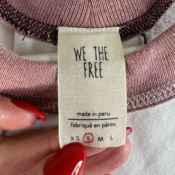 We The Free People Small Twin Peaks Tank Top White Anthropologie Raw Edge Relax - Picture 6 of 12